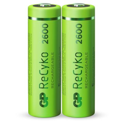 Sluit een verzekering af de begeleiding Likeur Oplaadbare batterij AA | 2 ReCyko, 2600 mAh | GP Batteries - GP Batteries